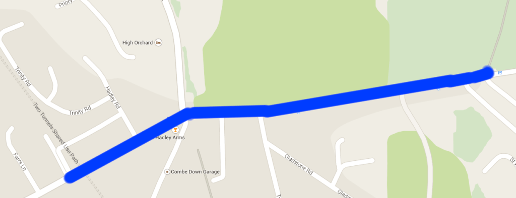 Rainbow Woods to Combe Down/Fox Hill is a problem.