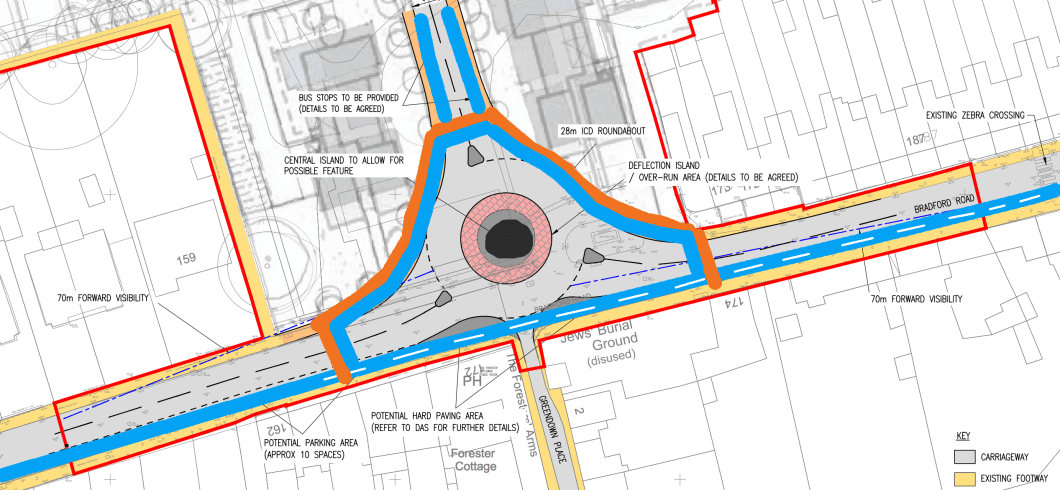 A very rough idea of what Mulberry Park exit should be with a major focus on providing good walking, cycling, and driving connections to the surrounding communities.