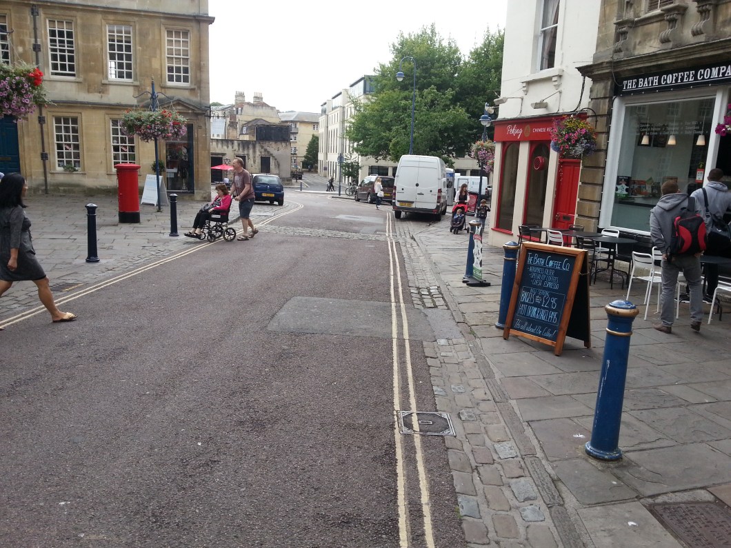 MISSING cycle contraflow on New Street.
