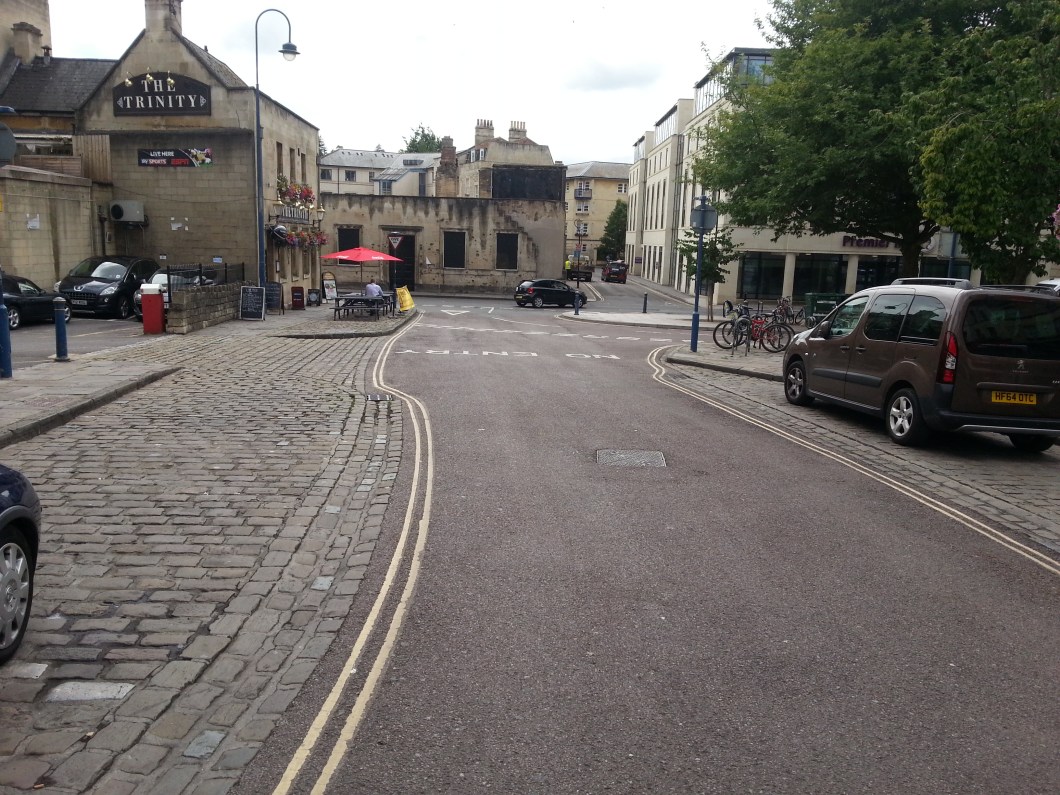 MISSING cycle contraflow on New Street.