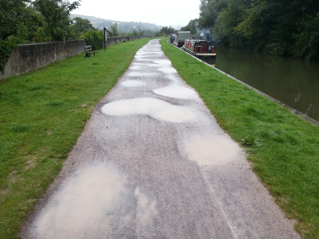 Kennet and Avon Canal near Sydney Gardens after one heavy rainfall.